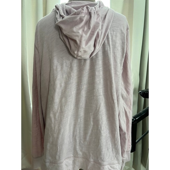 Old Navy Womens XXL blush Pink Slub Knit Full Zip Hoodie Lightweight Sweatshirt - Picture 4 of 7